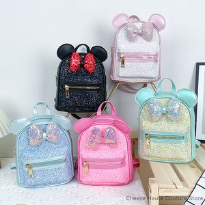 Backpacks Baby Girls Backpacks Kindergarten SchoolBags Children Fashion Sequin Bow Ears Cute Sequin Princess Storage Bags 230614