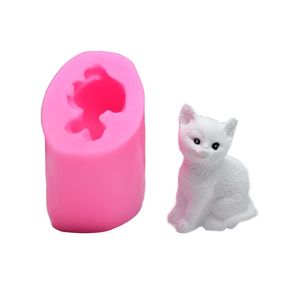 Stampi in silicone per candele 3D Cat Stampo per sapone in argilla in resina Strumenti per decorare torte fondente fai-da-te Stampi per cioccolatini per dolci da forno