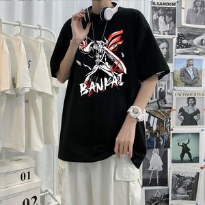 Erkekler Tişörtleri Manga Ağızlı Kurosaki Ichigo T-Shirt Harajuku Hip Hop Y2K Yaz Tees Külot Erkekler Kadın Günlük Pamuk Kore Stil Gömlek