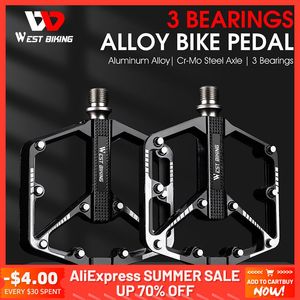 Bike Pedals WEST BIKING MTB Cycling Pedals Sealed Bearing Ultralight Aluminum Alloy Footboard Anti-Slip Bicycle Platform Pedals Bike Parts 230614