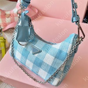 Summer Silver Chain Womens Crossbody Bag Bright Color Hobo Luxury Shoulder Bag Sliver Chain Classic Letters Buckle Handbags Cross Body Bags