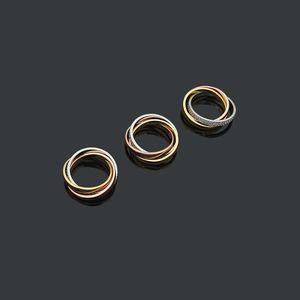 Designer Popular jewelry Carter tricolor tricyclic full diamond ring intercolor