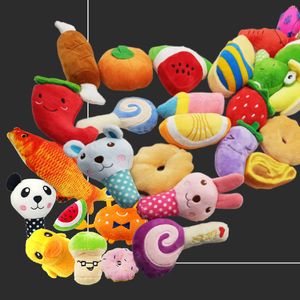 噛むおもちゃを演奏するかわいいペットの犬のきしむ子犬チュー・きしむQuackSoundDoll Toy Creative Creative Simulation Donut Pet Supplies Dog Toys