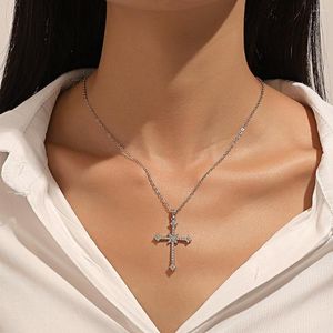 Подвесные ожерелья моды серебряный цвет женский хрусталл Иисус Крест подвески бросают украшения для меча для мужчин/женщин оптом