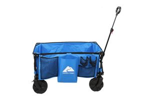 Cestini portaoggetti Trail Camping Allterrain Carro pieghevole con ruote sovradimensionate Carrello portautensili blu scale arrampicata pieghevole 230613