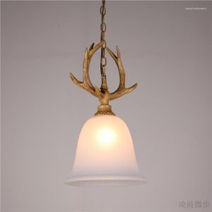 Hängslampor American Style Rural Antler Restaurant Chandelier Nordic Creative Personality Lamp Bar Stand Aisle