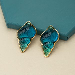 Ear Cuff Blue Great sea parafuso clipe de orelha vintage gradiente geléia vidro exagerado piercing jóias 230614