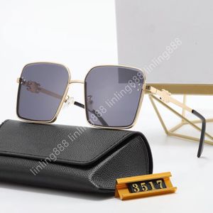 Óculos de Sol de Luxo Designer Masculino Feminino Óculos de Sol Adumbral Goggle UV400 Óculos de Marca Clássica Óculos de Sol de Banda Armação de Metal com Caixa
