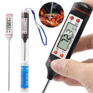 Hushållssond Thermometer BBQ Rostfritt stål Elektroniska termometrar Digitala matlagning av mattemperaturdetektorverktyg