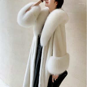 Feminino Pêlo Inverno Gola Quente Feminino Mink Casaco Estilo Coreano Temperamento Moda Fino Corte Longo Feminino Peludo 2023