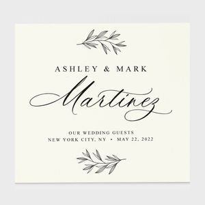 Other Event Party Supplies Wedding Guest Book Personalized Ivory and Black Guestbook Po Album Name Date Calligraphy Handcover for Modern Wedding Deco 230615