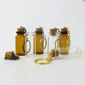 50 X 10ML 8M 7ML 6ML 5ML Empty Mini Cute Glass Bottles Key Chain Pendants Small Wishing Cork Vial Arts Jars For Bracelets Giftshigh qty Lmkl