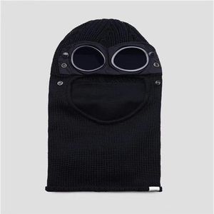 3 cores duas lentes capuz quebra-vento gorro ao ar livre malha de algodão à prova de vento máscara facial masculina bonés de caveira masculinos casuais chapéus preto cinza arm198O