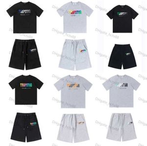 Men's Trapstar T Shirt Set Letter Embroidered Tracksuit Short Sleeve Plush Shorts Tidal flow design 667ess