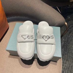 Slippers Slippers Baotou Slipper Female 2023 New Thick-Soled Half-Supported Wear Holiday Beach Flat-Bottomed One-Pedal Bread Mueller Female J230615