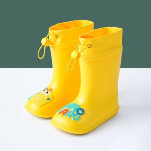 Botas Crianças Botas de Chuva Bonitas Clássicas Impermeáveis Sapatos Infantis PVC Rainboots Kids Baby Cartoon Dinosaur Anti-slip Water Shoes 230614