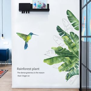 Tropische Pflanzen Vogel Wandaufkleber Schlafzimmer Wohnzimmer Dekorationen Wandbild für Home Decor Tapete Kunst Aufkleber abnehmbare Aufkleber