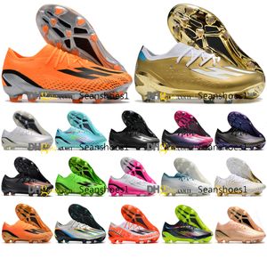 Presentpåse kvalitet fotboll stövlar x speedportal.1 FG Messis World Cup Knit Soccer Cleats Mens Outdoor Soft Leather Electropate Trainers Football Shoes Size US 6.5-11