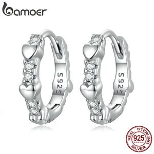 Hoop Huggie 925 Sterling Silver Star Zircon Ear Clips For Women Heart Cubic Stone Ear Buckles Fine SMEEXKE Wedding Present 230614