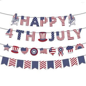 Party Decoration Independence Day Happy Flag Pulling American Products Banner 2023 Holiday Flower Hanging