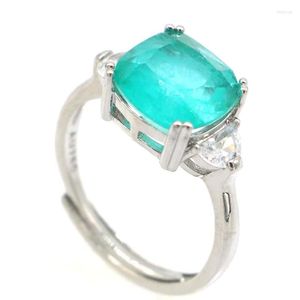 Pierścienie klastra 2023 Przyjazd hurtowy srebrny pierścień różowy Kunzite Blue topaz ametyst Akwamarynowy samice prezent biżuteria mody