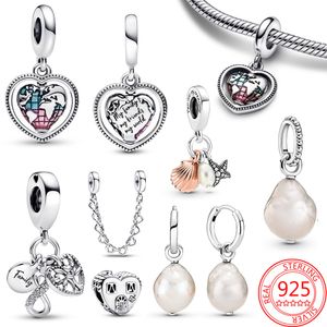 Ciondolo in argento sterling 925, vestito, perla, compatibile con il braccialetto Pandora originale, collana boutique, consegna gratuita