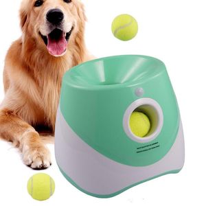 Máquina automática de arremesso de bola para cães recarregável Lançador de bolas de tênis divertido para cães de tamanho pequeno e médio 3 bolas incluídas