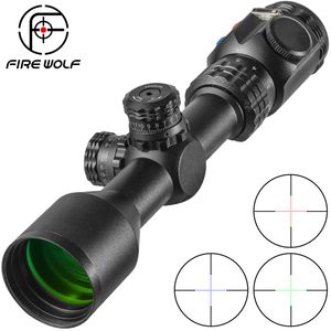 3-9X40 Cannocchiale Tattico Portata del Fucile Ottico Pulsante RGB Cross Dot Sight Illuminato Retical Sight Caccia Ambiti di Livello