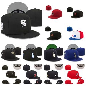 wholesale Fitted hats Adult Embroidery Snapbacks ball Designer Flat hat Adjustable hockey Caps All Team Logo Outdoor Sports Hip Hop Closed Mesh Knitted cap mix order