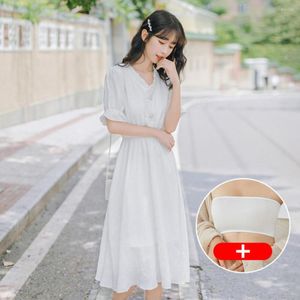 Casual klänningar vit klänning sexig kvinnor lång v-hals kort ärm spets maxi mantel longue femme vestidos mujer verano veteration