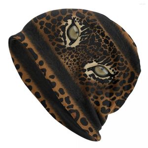 Berets Leopard Eyes Skullies Beanies Caps Men Women Unisex Hip Hop Winter Warm Knitting Hat Adult Animal Skin Print Bonnet Hats