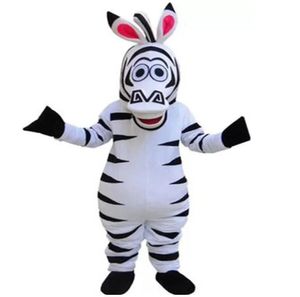 Ursuit Cartoon Dress Outfits Halloween Zebra Marty Mascot Costume Anime Cartoon Madagascar Zebra Theme Mascotte