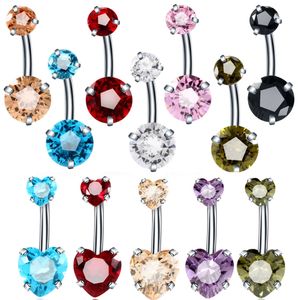 Labret läpppiercing smycken 10st stål kristall magen ringar navel piercings 14g skivstång droppe dingle sexig 230614