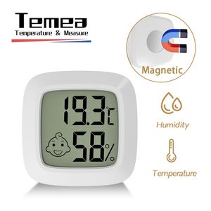 Household Thermometers Temea Mini LCD Digital Thermometer Hygrometer Humidity Meter Indoor Humidity Gauge Room Temperature Sensor Weather Station 230614