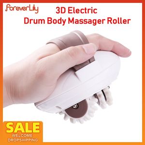 Helkroppsmassager 3D Electric Drum Body Slimming Massager Roller Anti-cellulit Massage Device Fat Maskinförlust Viktverktyg Lindra muskler 230614