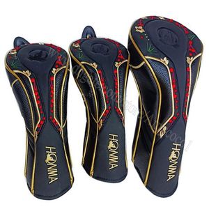 Toptan Golf Sürücüsü Headcover Black Honma Golf Ahşap Headcover Yüksek Kalite 1.3 5 Golf Kulüpleri Honma Malzemeleri Ücretsiz Nakliye