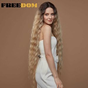 Synthetic Lace Wigs For Women 42 Inch Super Long Natural Curly Wave Blonde Pink Women's Wig Colorful Cosplay Wigs 230524