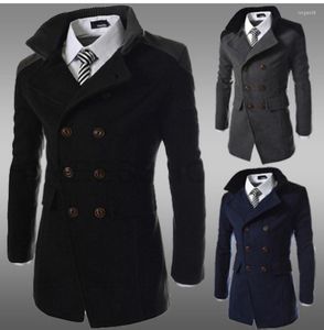 Men's Jackets Fashionable Double Breasted Trench Coat For Men's With A Lapel And Double-sided Denim Mid Length 2023 Jacket