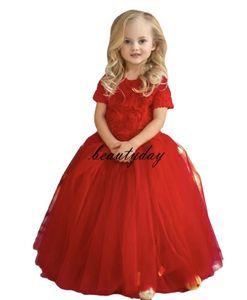 Novos vestidos florais para meninas com flores para casamento, roupas formais, 3D, flor rosa, mangas curtas, comprimento total, zíper, costas, nascimento