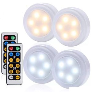 Sensore tattile dimmerabile LED sotto le luci degli armadi Lampade calde a doppio colore Puck Close Armadio da cucina Luce notturna