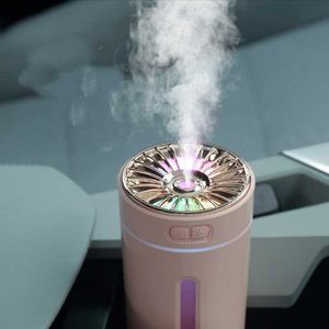 Humidifiers 300ML Car Air Humidifier USB Rechargeable For Home With Colorful Night Light Mute Mini Aromathe Essential Diffuser