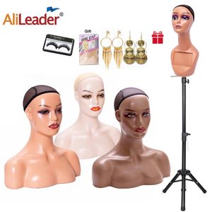 Wig Stand African American Femal Mannequin Head With Shoulders Mannequin Head For Wig Display Model Doll Head For Hat Glasses Scarf 230614