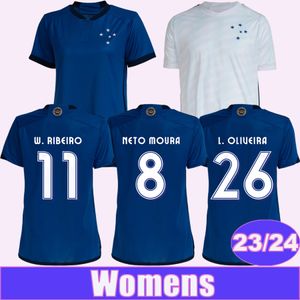 2023 24 Koszulki piłkarskie Cruzeiro William Womens Hado W.ribeiro M.vital Home Away Short Rleeves Football koszule