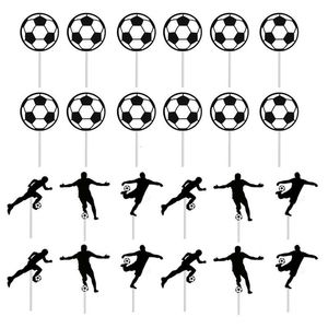 Diğer Etkinlik Partisi Malzemeleri 24 PCS Futbol Kek Topper Cupcake Toppers Futbol Ball Cupcake Toppers Kek Dekorasyon Partisi Malzemeleri 230615