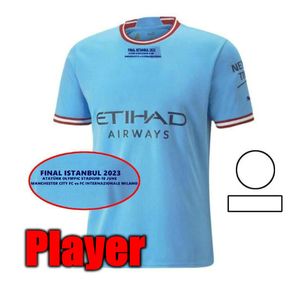 22 23 24 HAALAND SOCCER JERSEYS GREALISH MANS CITIES MAHREZ Fans Player Versão DE BRUYNE FODEN 2024 2023 Football Tops Shirt Kids Kit Sets 166