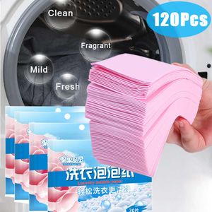 New 120Pcs Laundry Tablets Strong Decontamination Laundry Cleaning Detergent Laundry Soap For Washing Machine Bathroom Accessories
