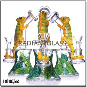 1PC 3D Narghilè lucertola Hallowen Bong in vetro stile tropicale trasparente Dab rig Divertente narghilè con ciotola Accessori per fumatori
