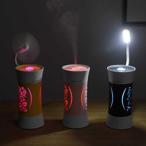 加湿器260mlホームエア加湿器USB超音波アロマエッセンシャルディフューザーLEDランプミスト付きミニ加湿装置