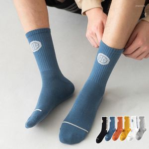 Men's Socks Men's Autumn Spring Striped Solid Color Japanese Basic Retro Fashion Multicolor Daily For Men And Boys