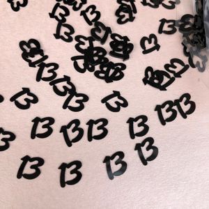 Party Decoration Bar Mitzvah table decorations black 13 confetti 13th birthday party decor number thirteen 230615